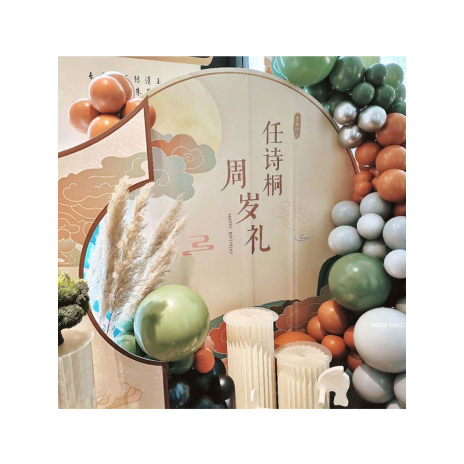 中秋节板中国风新中气式国潮背周年庆活动球布置装饰复古景秋色49