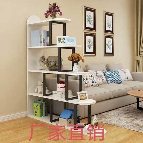博古架代pxx5875H简约客厅梯形隔断落地置物架书架展示简架现木花