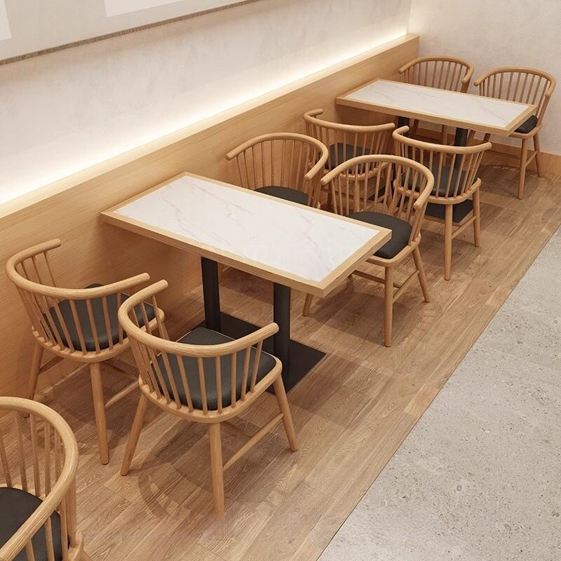 面馆米线店桌椅组合茶餐厅饭店沙发快餐小吃店实木靠墙卡座商用