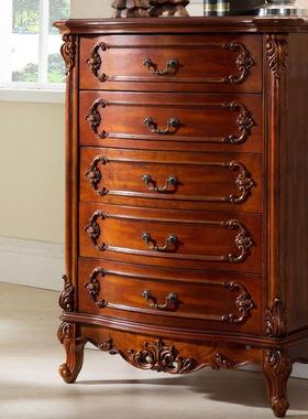 美式复实木六斗物柜客厅多ZG-57643层储柜欧式卧古室抽屉柜收纳五