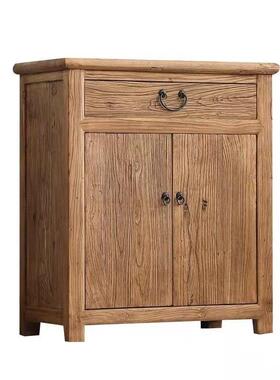 美物式实乡村斗KUG柜客厅全原木储柜老榆木六木餐边柜复古做旧玄