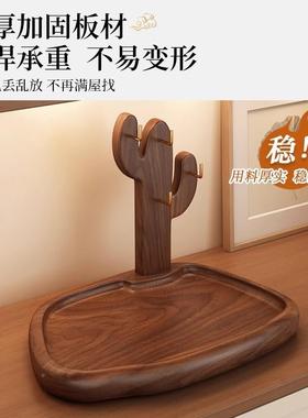 玄关置物镜USX架钥匙收纳架架木中式眼摆放台实面桌上古风摆件装