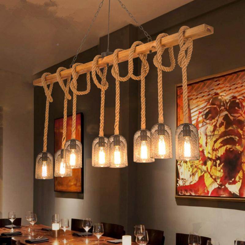 美式复古工业风吊个性窗服装店铺灯橱创意麻绳灯吧酒网509咖吧台,家装灯饰光源,智能吊灯,淘宝优惠券,粉丝福利购,淘宝优惠卷