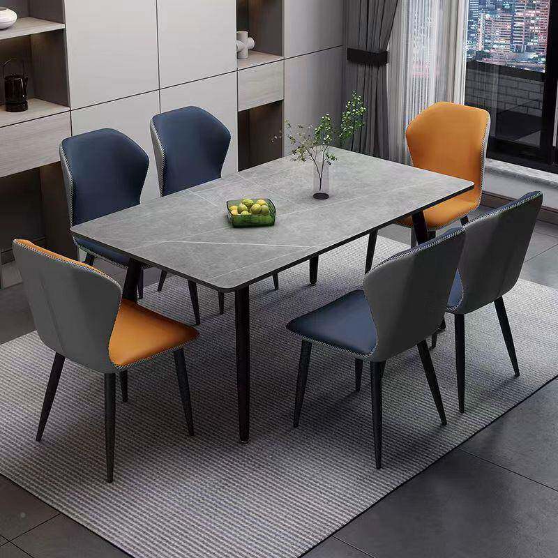 岩板餐椅YON合轻奢意式简约现代长方组形桌家用小户餐厅型吃饭桌