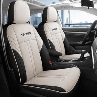 用坐垫岳汽通车座椅 探岳专ZUM用座套亚麻全包四季 2018探 24大众款