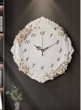 欧田式园挂钟客厅尚简约用装饰餐厅时钟挂墙网红家VRK创时意艺术