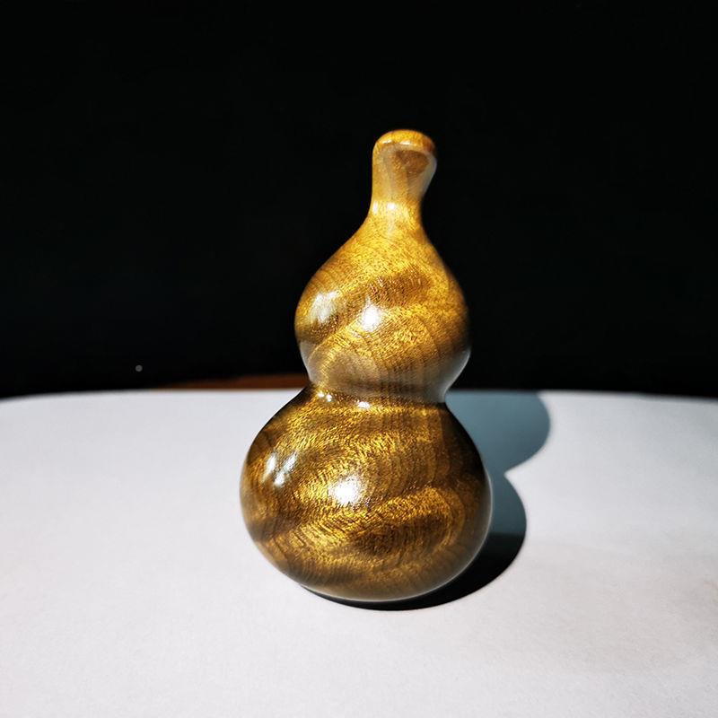 丝金丝楠木葫芦FUO把手玩件阴料沉木金楠乌木文玩把件老摆件汽车