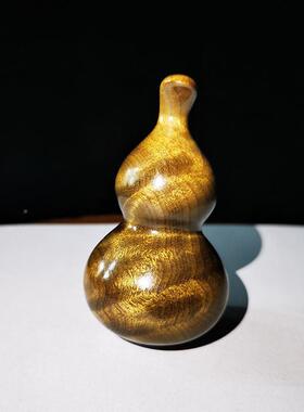 丝金丝楠木葫芦FUO把手玩件阴料沉木金楠乌木文玩把件老摆件汽车