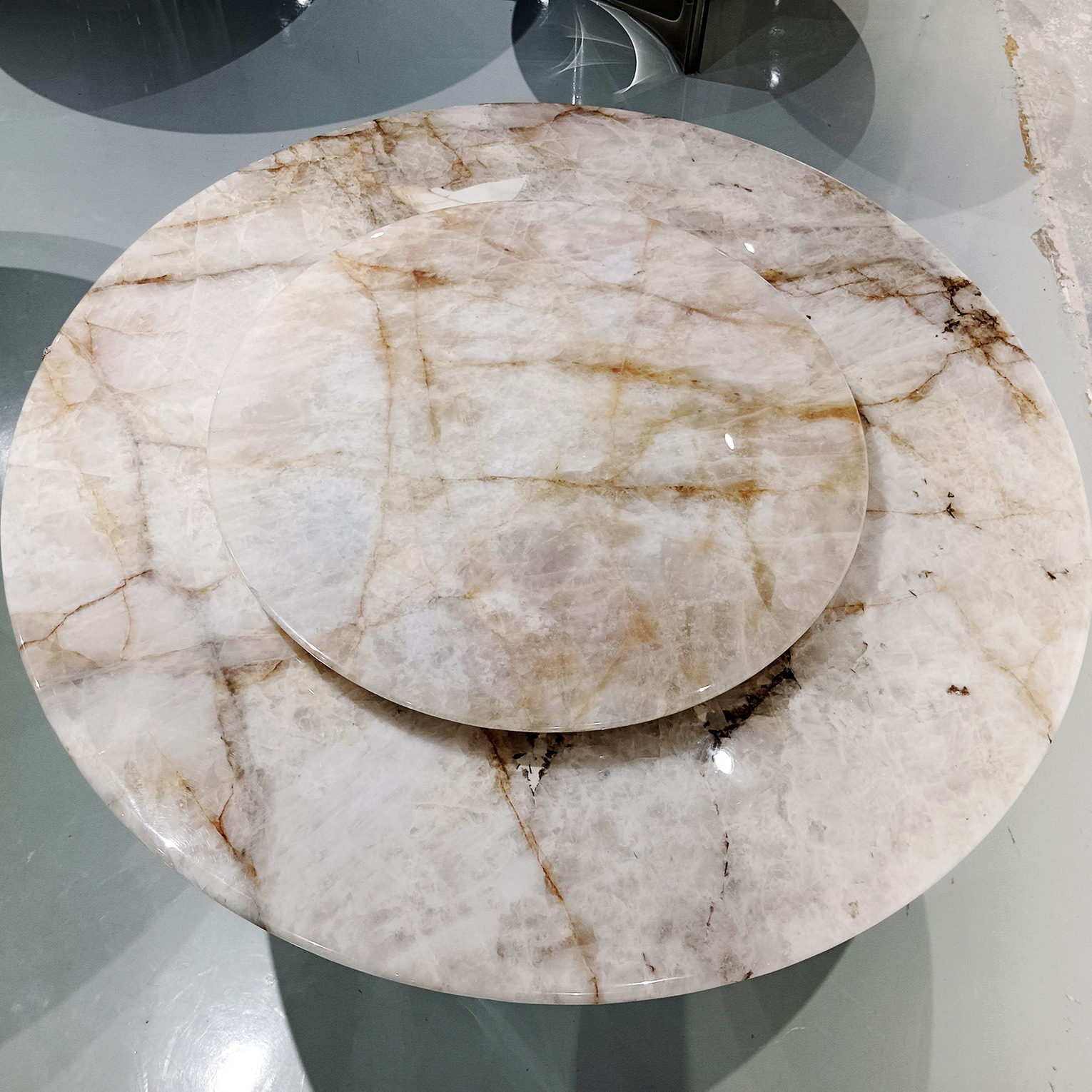 意大利进口蓝金沙奢石长方形餐桌轻奢高端天然大理石家具组合
