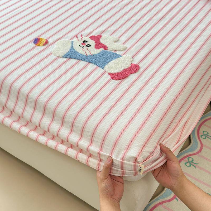 新母婴A类全老粗毛巾绣床笠床单NJA棉纯棉款床布罩三件套学生两件