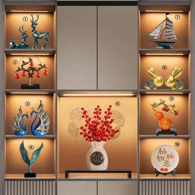 酒柜饰奢品摆GUP件轻风厅玄关电视柜摆设客新款现代办公室家居装