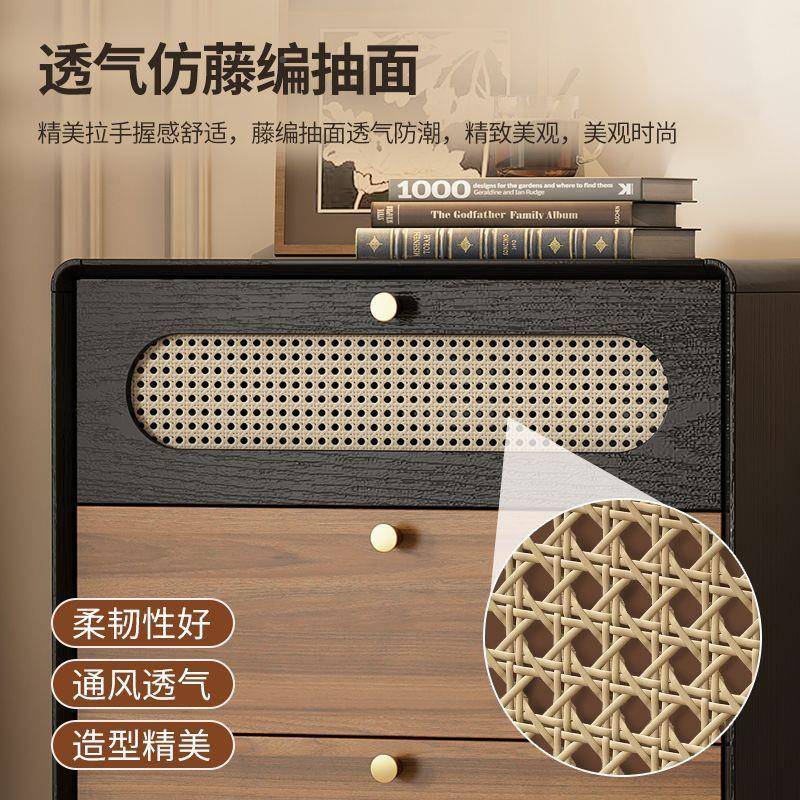 北美床斗柜卧室尾复古中古风客床头边柜胡桃木柜色厅收纳柜五EVM