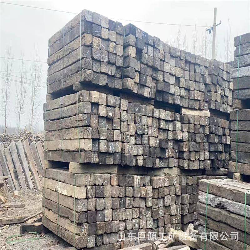 建矿用垫木AFN油浸再用枕木筑木木方工程配套垫火车旧道旧枕木