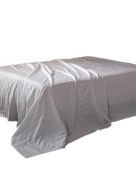 布上用品件套白色纯棉草WUN加密缎床条民宿被套床单高四支高密贡