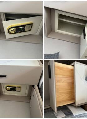 保险柜柜床头一体OUS实木智能用家保险箱多型功能简约卧室小床边