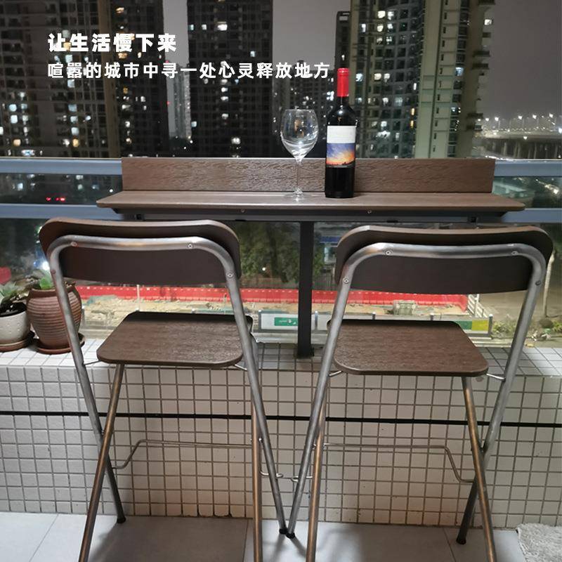 阳台悬挂小台能多功吧桌可HDM折叠升降阳台护栏挂桌家用休台闲Q吧