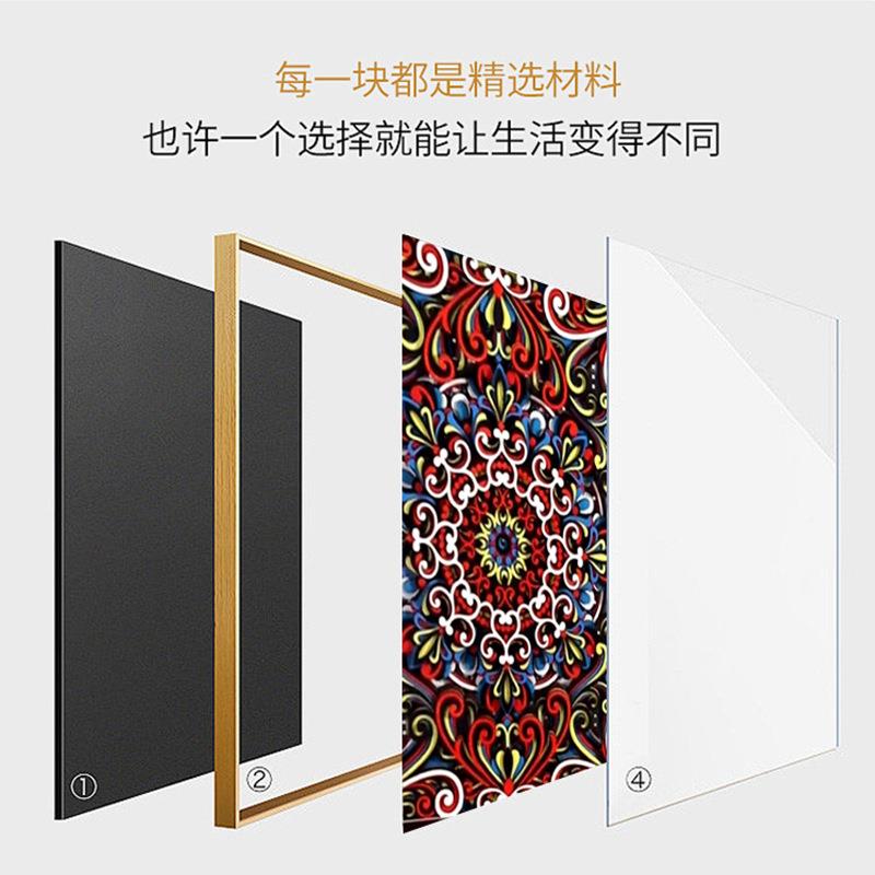 梯木叠雕关新曼陀罗彩中式客厅玄色面装饰画曼陀罗彩屏风装饰画墙