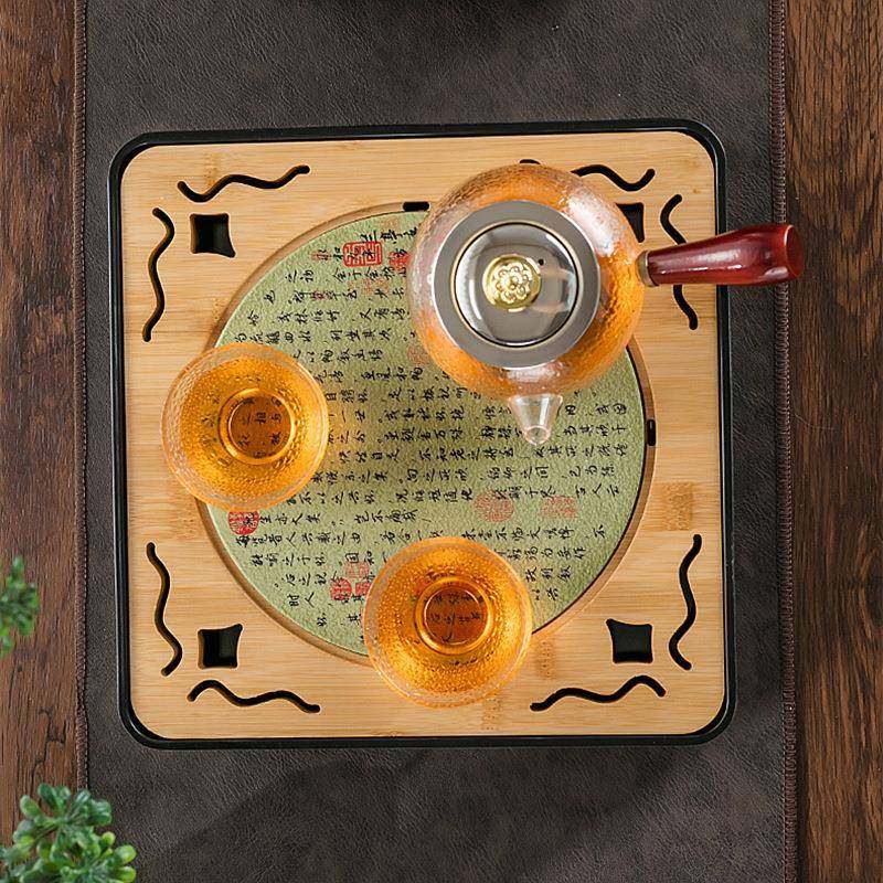 源头厂家高端国潮干胺吸ali-scsc水茶盘家用酒店密料竹制干速泡茶