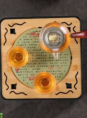 源头厂家高端国潮干胺吸ali-scsc水茶盘家用酒店密料竹制干速泡茶