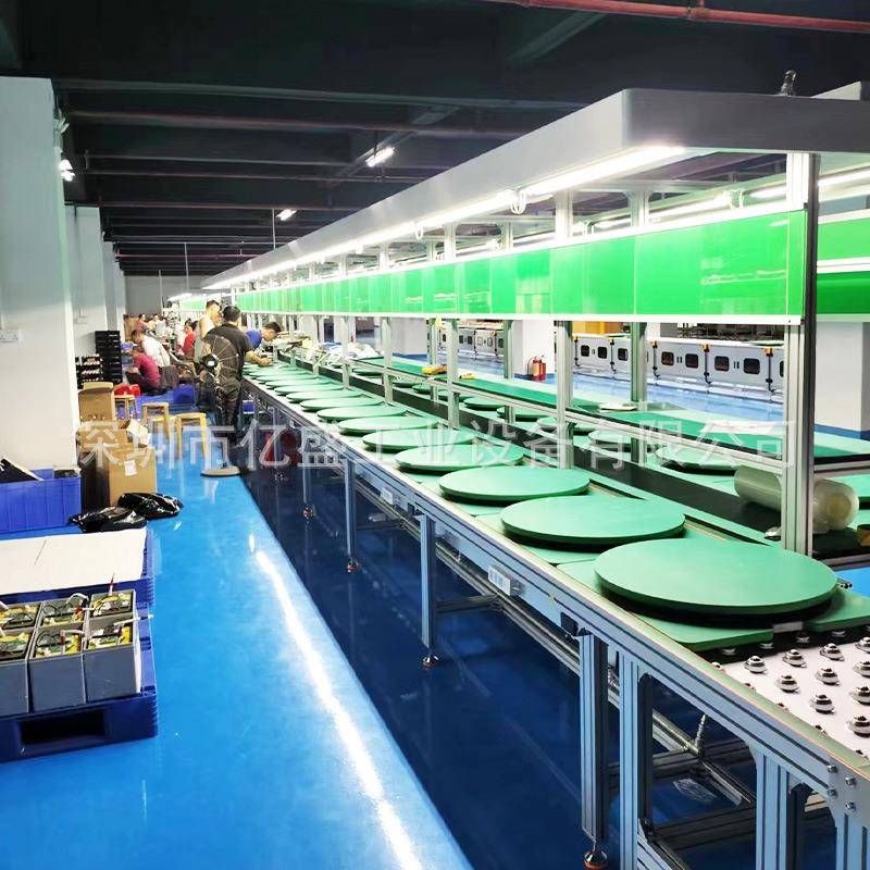 深板作圳电器全自动生产299线装线工装倍速链配条流水线工台滚筒