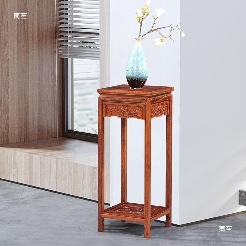实木架中式无品牌/层花梨木翅木客厅单多个中式花几花盆景鸡架植