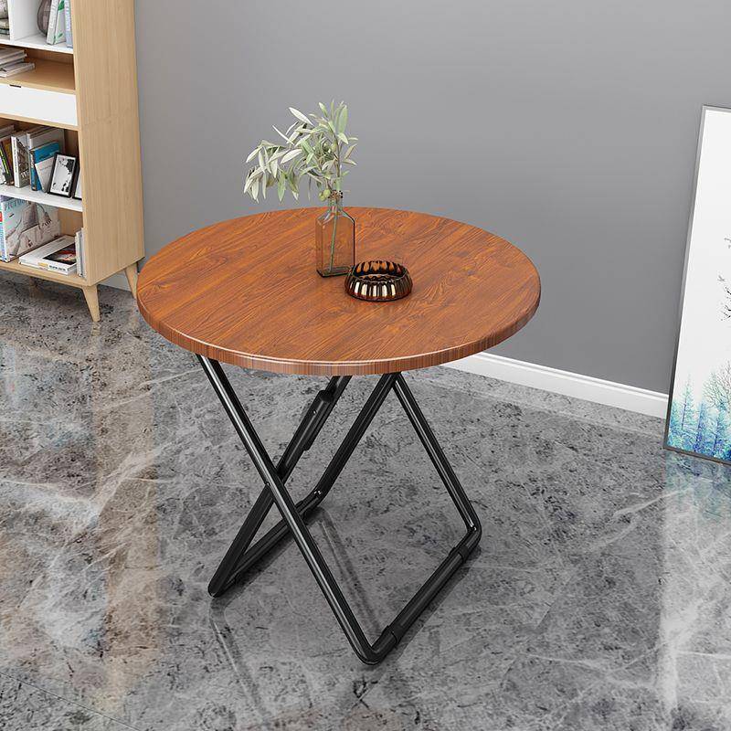 叠桌阳台白小圆桌子家用色小户型出租房饭桌CMV简约休折闲桌宿舍