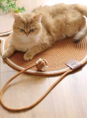 棉绳猫抓垫耐耐UWD磨宠编织物猫咪睡垫觉棉猫趴垫子不抓沾毛磨爪