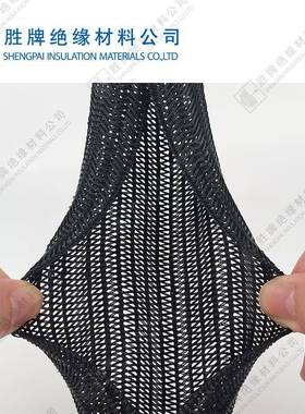 汽车束线织保护套编绝缘自卷套管黑色自纺卷PNB管阻燃开口式织套