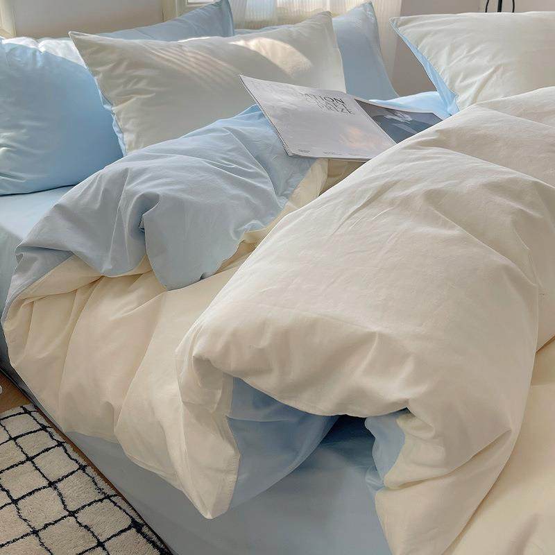 简约水洗棉纯棉床上四件套2024新款全棉被套床品宿舍床单人三件套,特色手工艺,其他特色工艺品,淘宝优惠券,粉丝福利购,淘宝优惠卷