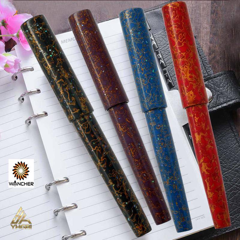 WANCHER黑檀木生漆工匠犀皮漆钢笔JOWO笔尖木盒