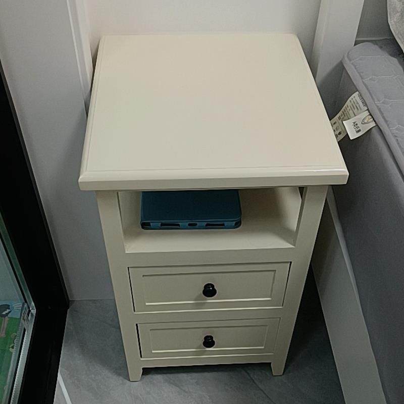 N5实木床头柜桐木简约现代储物柜超窄迷你轻奢卧室抽屉床边柜整装