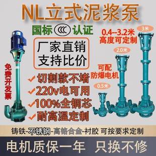 NL立式泥浆泵切割抽粪机污水污泥杆泵抽泥砂泵清淤液下吸沙泵防爆