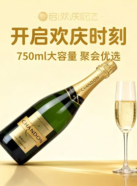 夏桐ChandonBrut传统工艺天然高泡葡萄酒750ml干型起泡葡萄酒香槟