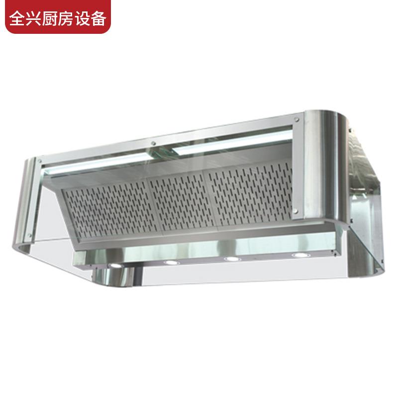 酒店厨房西餐厅厨房商用明档玻璃烟罩油烟净化一体机玻璃排烟罩
