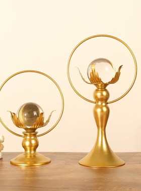 现代轻奢客厅酒柜摆件创意样板间桌面小摆设家居装饰水晶球工艺品