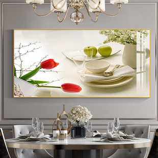 餐厅装饰画现代简约饭厅歺v厅餐桌背景墙面壁画单幅小清新水果挂