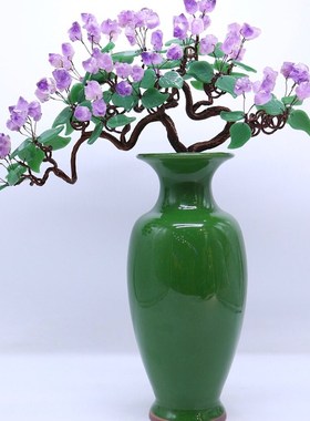 天然紫水晶发财树家居客厅酒柜玄关电视柜开业乔迁结婚礼品摆件