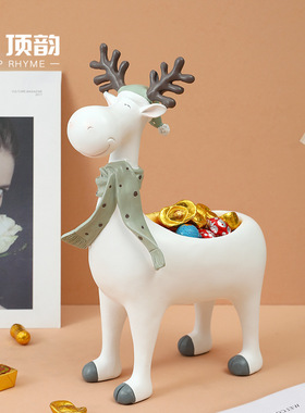 北欧风麋鹿摆件创意家居客厅树脂工艺品简约办公室轻装饰摆件