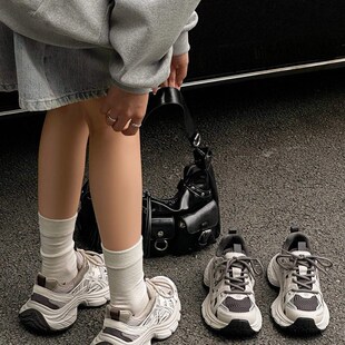 米新款2024冬松糕厚底加绒保暖增高老爹鞋运动O休闲鞋百搭女鞋258