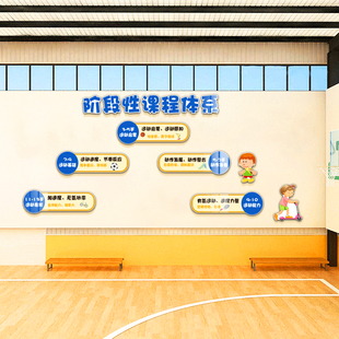 幼儿园体育运动文化墙面装饰乒乓篮球场馆布置广告海报背景创意贴