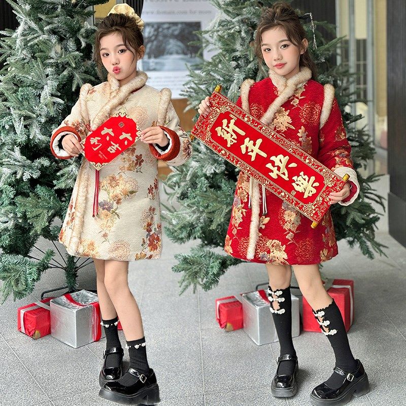 拜年服女童唐装汉服冬装新年过年服女大童旗袍礼服儿童喜庆演出服,童装/婴儿装/亲子装,唐装,淘宝优惠券,粉丝福利购,淘宝优惠卷