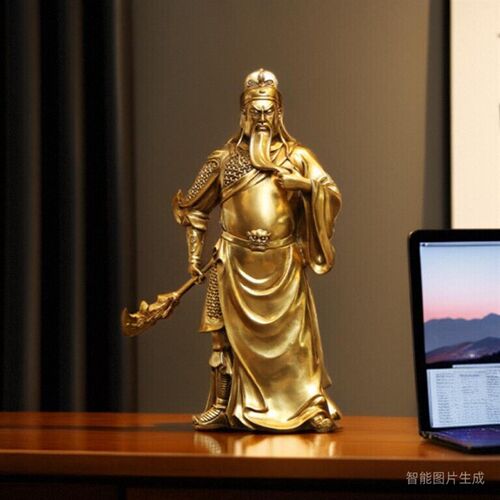 黄铜关公摆件武财神关公像财神爷佛像摆件关公刀工艺品铜器饰品