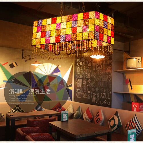 长方形餐厅吊灯帝凡尼酒吧服装店灯具艺术创意饭店过道装饰水晶灯