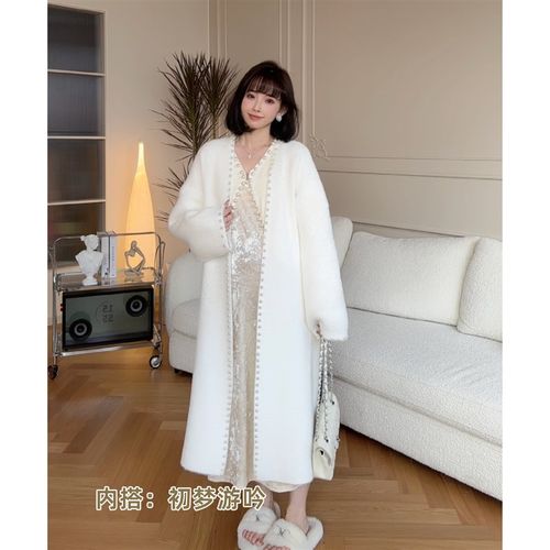 【菲林珍珠】娜娜的孕期穿搭孕妇装秋冬时尚洋气中长款外套2025新