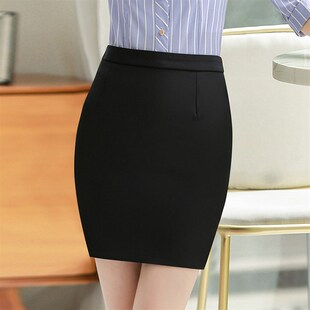 夏季黑色职业裙女2020新款西装裙女夏天工作群半身裙包殿裙短裙子