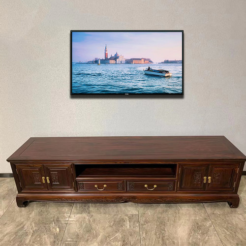 红木电视柜印尼酸枝木新中式实木客厅影视柜矮柜雕花储物地柜组合