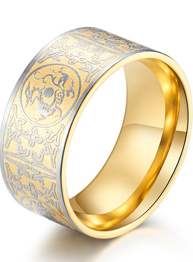 四大神兽男士戒指个性潮男霸气单身潮人食指戒子复古中国风指环宽