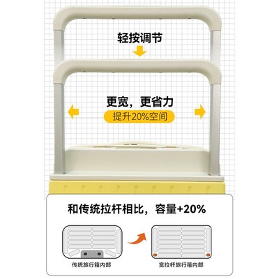 行李箱前开口宽拉杆女20寸轻便登机箱前开盖多功能旅行箱男24寸
