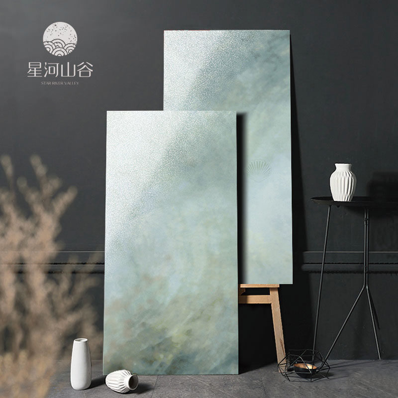 仿古艺术油画花砖蓝绿色卫生间客厅墙地瓷砖工装卖场民宿美式乡村