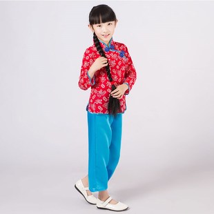 小铁梅儿童演出服中国风女童戏曲舞蹈女红灯记童话剧2024新款服装